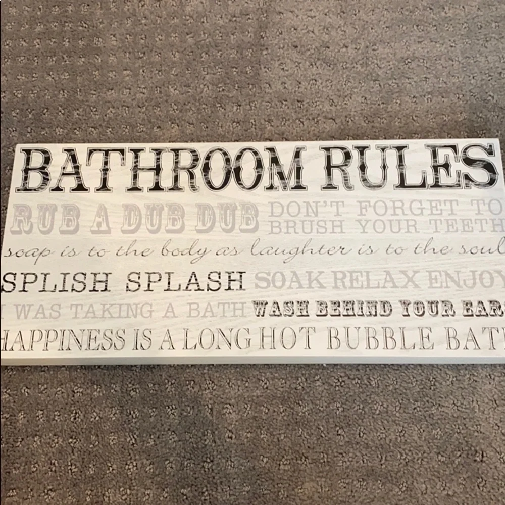 Bathroom wall sign